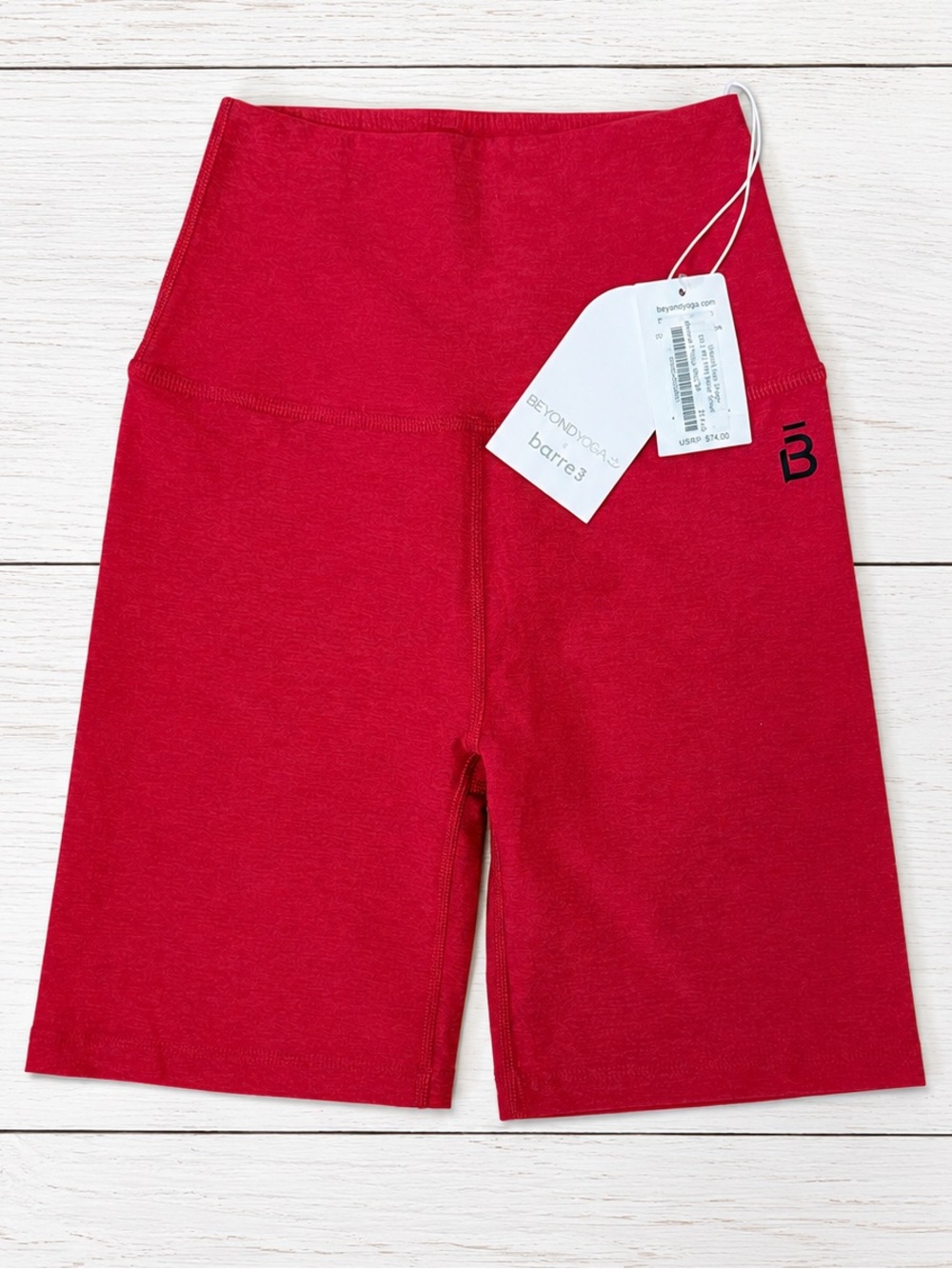 NWT Beyond Yoga x Barre3 San Diego Biker Shorts Pink Heathered XS